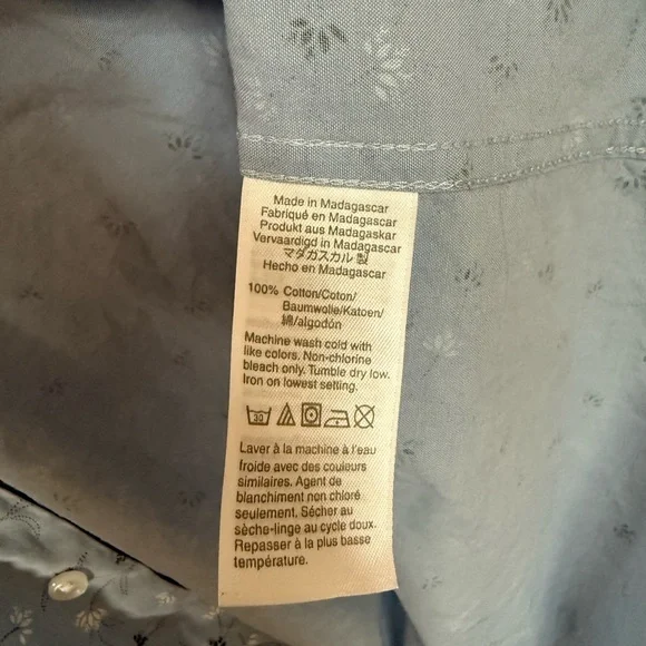 Men’s Small J.Crew Slim Fit Floral Button Down Shirt Blue Short Sleeve - Picture 6 of 6